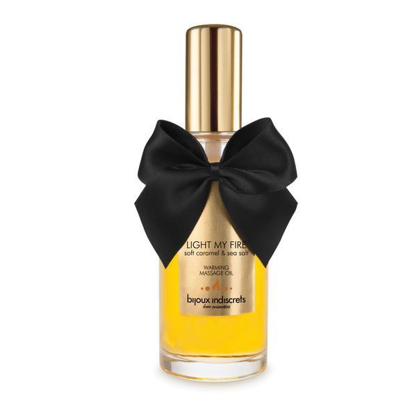 Розігріваюче масло Bijoux Indiscrets Light my Fire 100 мл з карамельним ароматом і морською сіллю для масажу та орального сексу SO-SO5938 фото