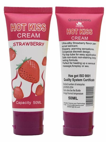 Лубрикант на водной основе Hot Kiss 50 мл с ароматом клубники &ndash; Интимная смазка для секса MS-X0000055 фото
