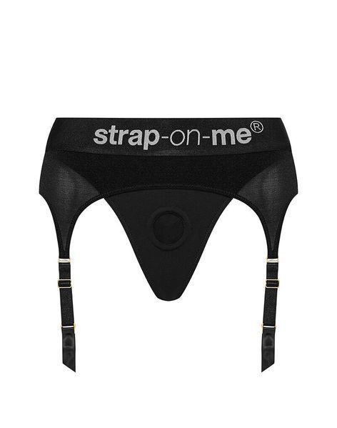 Трусы для страпона Strap-On-Me REBEL HARNESS с подвязками для чулок XL, микрофибра и сетка, стильный дизайн SO-SO4509 фото
