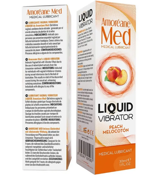 Стимулирующий лубрикант Amoreane Med Liquid Vibrator Персик 30 мл с эффектом вибрации и увлажнения B-PS60108 фото