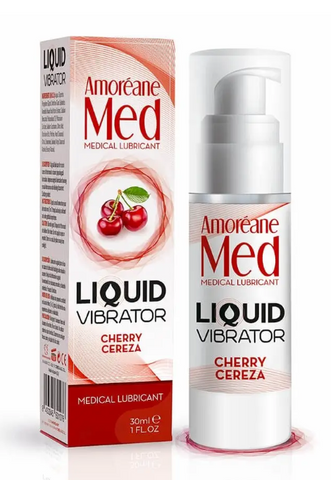 Стимулирующий лубрикант Amoreane Med Liquid Vibrator вишня 30 мл - увлажнение и эффект вибрации B-PS60107 фото