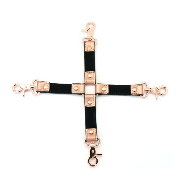 Крестовина для фиксации Liebe Seele Rose Gold, натуральная кожа, 4 карабина, стильный аксессуар SO-SO9498 фото