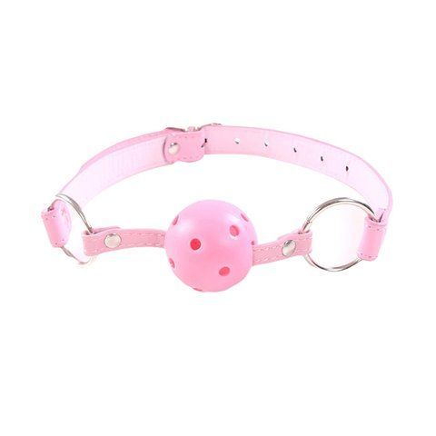Кляп Love Gag рожевий з екокожі, 40 мм, BDSM аксесуар для початківців B-OMT-ELDS-697766 pink фото