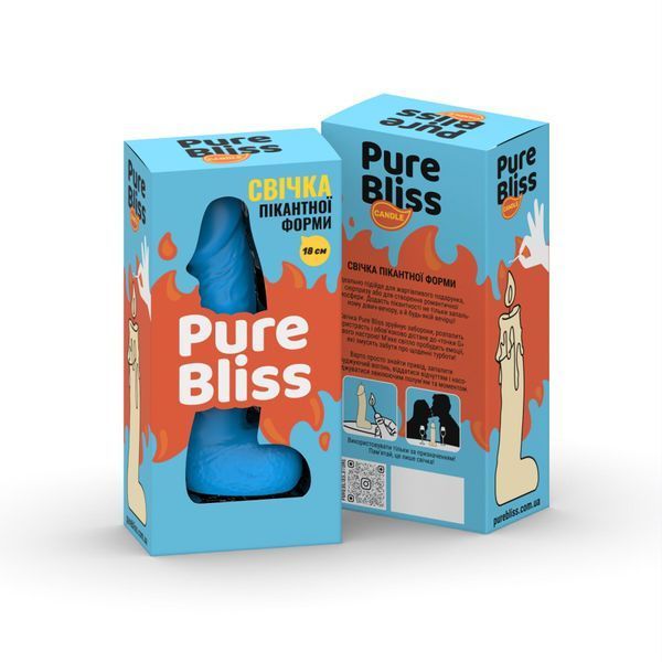Свеча в виде члена Pure Bliss BIG Blue 18 см для вечеринок и романтики SO-SX1699 фото
