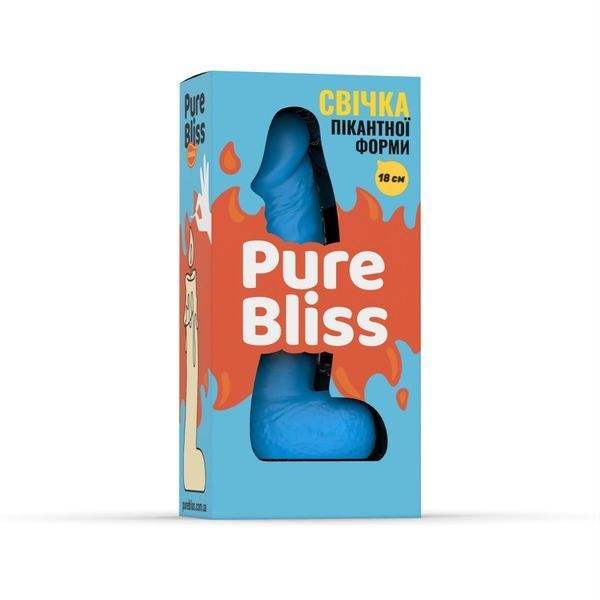Свеча в виде члена Pure Bliss BIG Blue 18 см для вечеринок и романтики SO-SX1699 фото