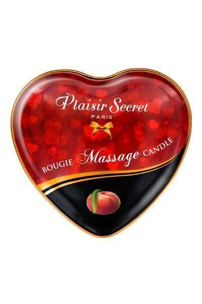 Масажна свічка-сердечко Plaisirs Secrets Peach 35 мл для романтичного вечора SO-SO1872-R фото