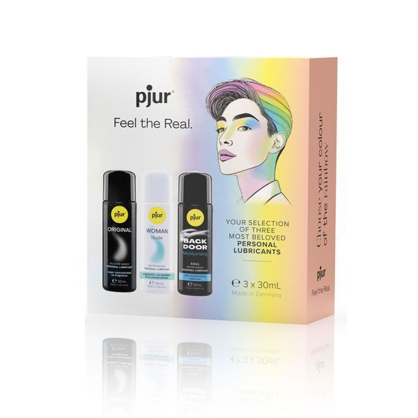 Набор лубрикантов pjur Pride Box 3х30 мл &ndash; 2 на водной основе и 1 силиконовая, удобные флаконы, стильная упаковка SO-SO9988 фото