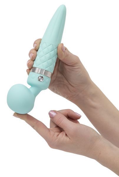 Вібромасажер PILLOW TALK Sultry Teal 2в1 з підігрівом і ротацією, 21 см SO-SO2718 фото