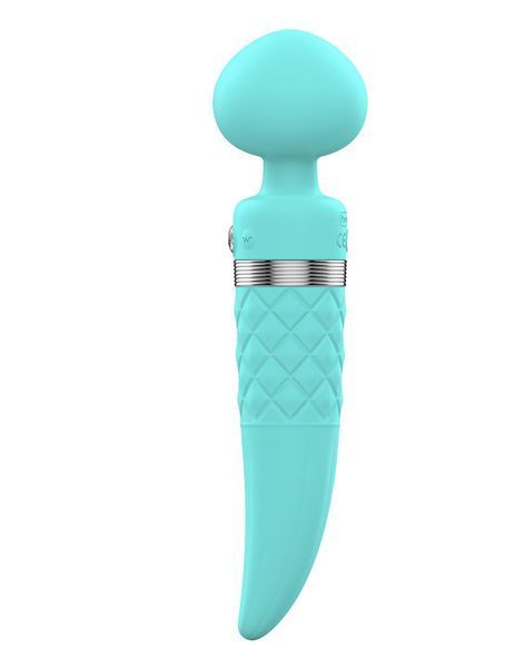 Вібромасажер PILLOW TALK Sultry Teal 2в1 з підігрівом і ротацією, 21 см SO-SO2718 фото