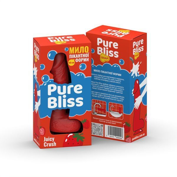Ароматне мило у формі члена Pure Bliss Juicy Crush 15 см, ягідний аромат, сюрприз для вечірок SO-SX3024 фото