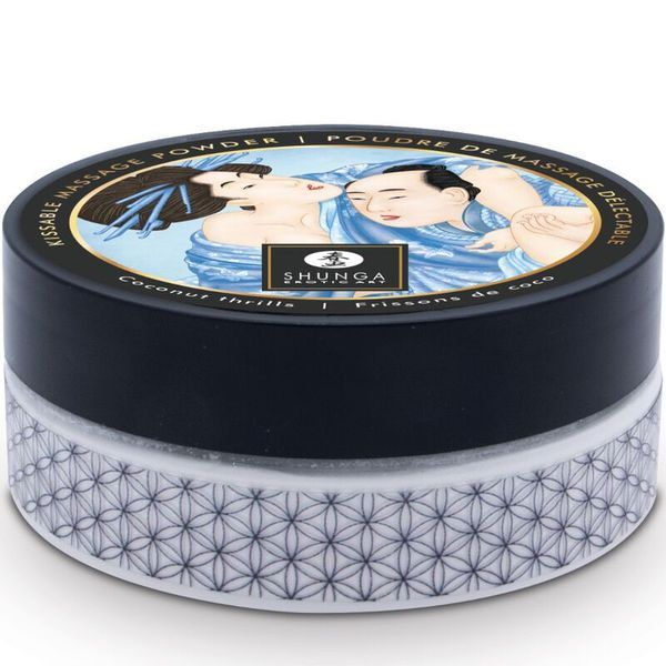 Смачна пудра для оральних ласок Shunga Body Powder Кокосові Удоволення, 75 г, натуральний аромат і солодкий смак SO-SX0591 фото