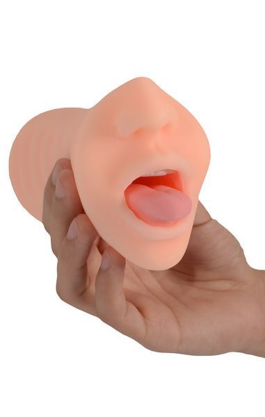 Мини мастурбатор для оральных утех MINI Mouth Tongue с спиралевидным рельефом B-SQ-MA60033 фото