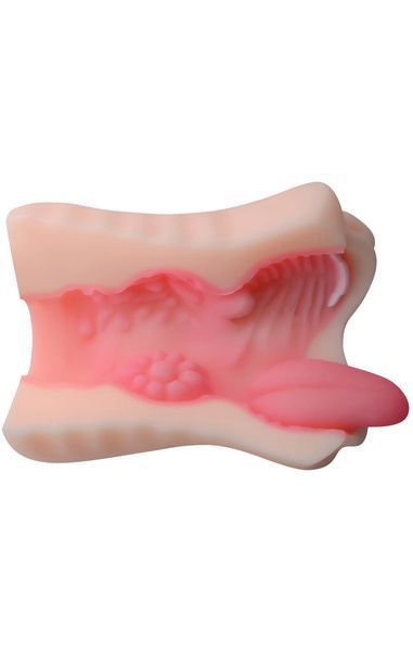 Мини мастурбатор для оральных утех MINI Mouth Tongue с спиралевидным рельефом B-SQ-MA60033 фото