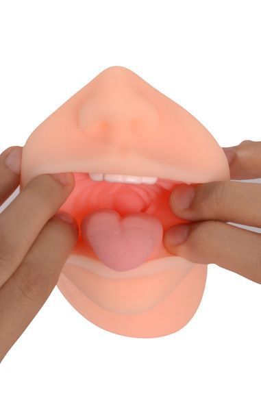 Мини мастурбатор для оральных утех MINI Mouth Tongue с спиралевидным рельефом B-SQ-MA60033 фото