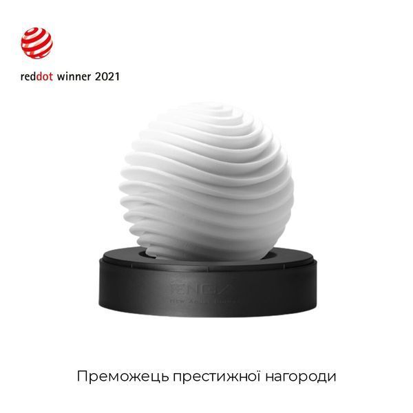 Мастурбатор Tenga Geo Aqua з ніжними хвилями, багаторазовий, білий, 8,7 см SO-SO3561 фото